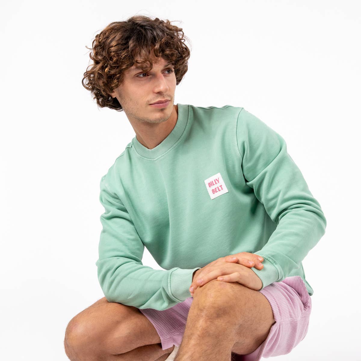 Felpa unisex Billyclub verde acqua in cotone biologico