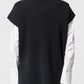 Gilet in maglia a coste con collo alto
