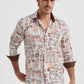 Camicia slim fit elasticizzata con stampa digitale