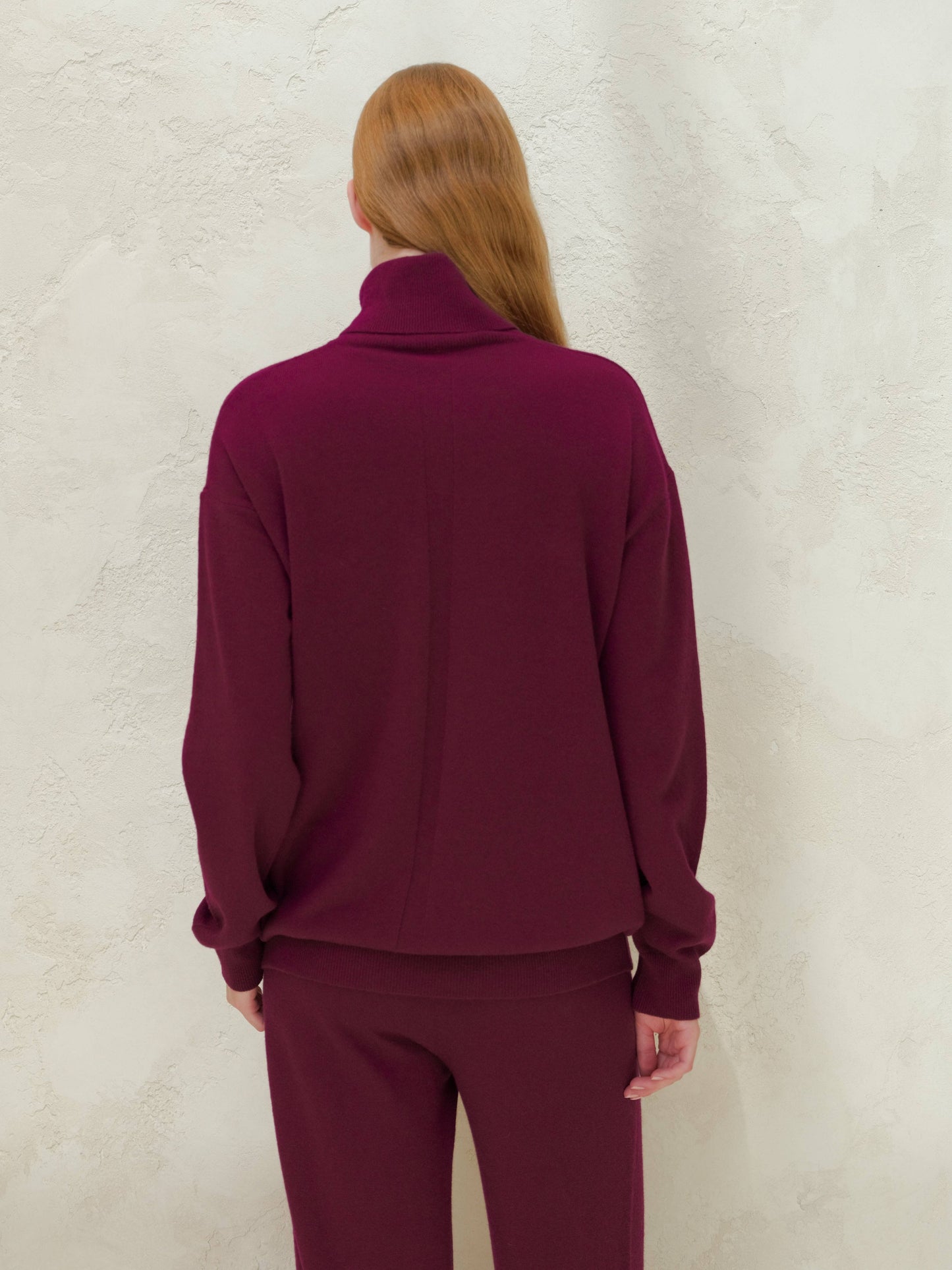 Maglione dolcevita classico in misto cashmere
