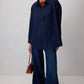 Camicia oversize blu navy a vestibilità comoda