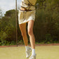 Gonna mini sportiva bianca con shorts interni