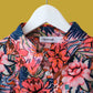 Camicia in viscosa con stampa floreale tropicale