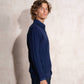 Maglione polo da uomo a coste con zip