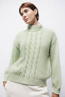 Maglione a maglia strutturata con collo alto