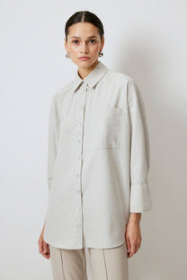Camicia oversize in misto cotone