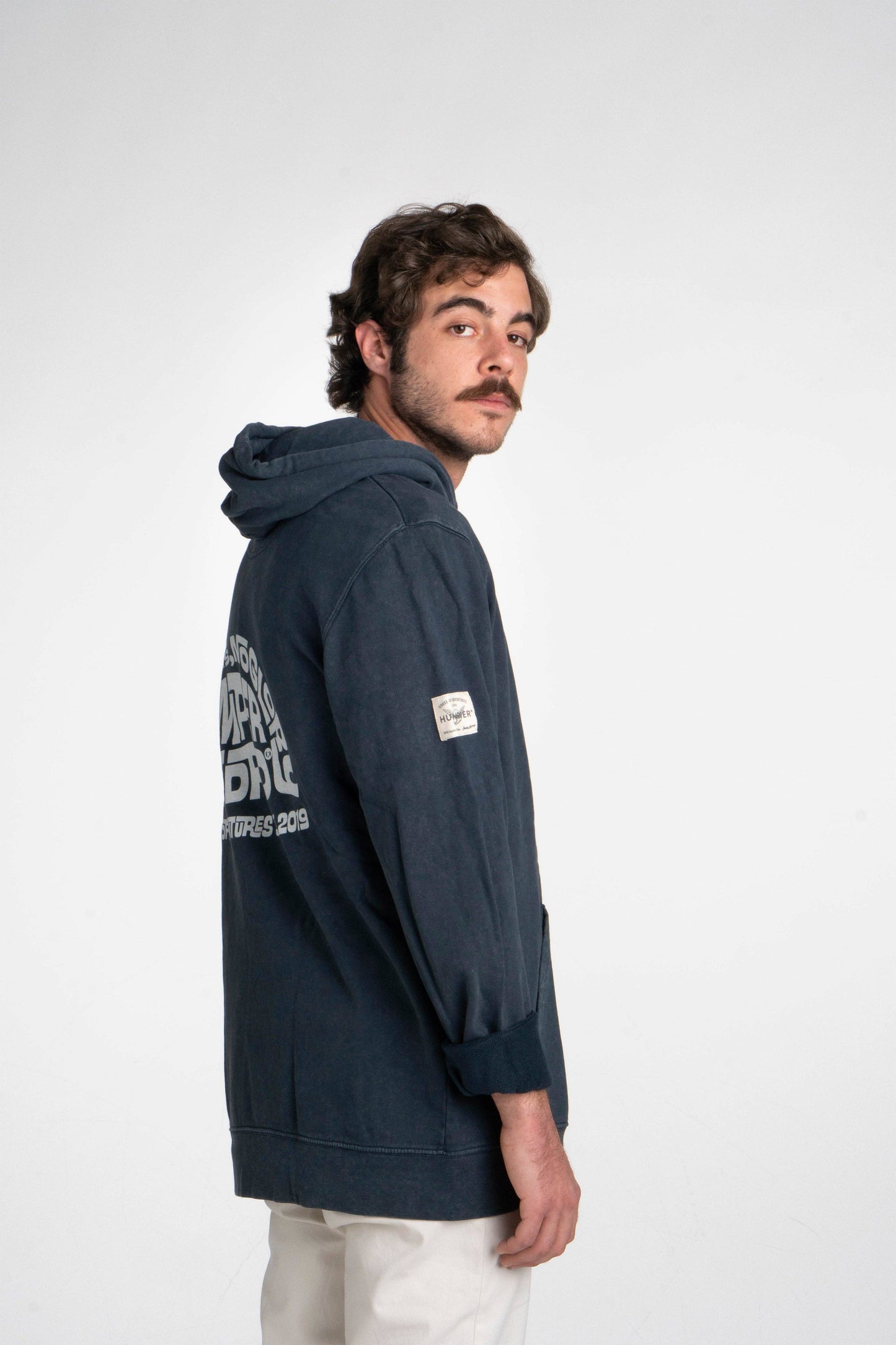 Felpa hoodie in cotone organico con stampa No Guts No Glory