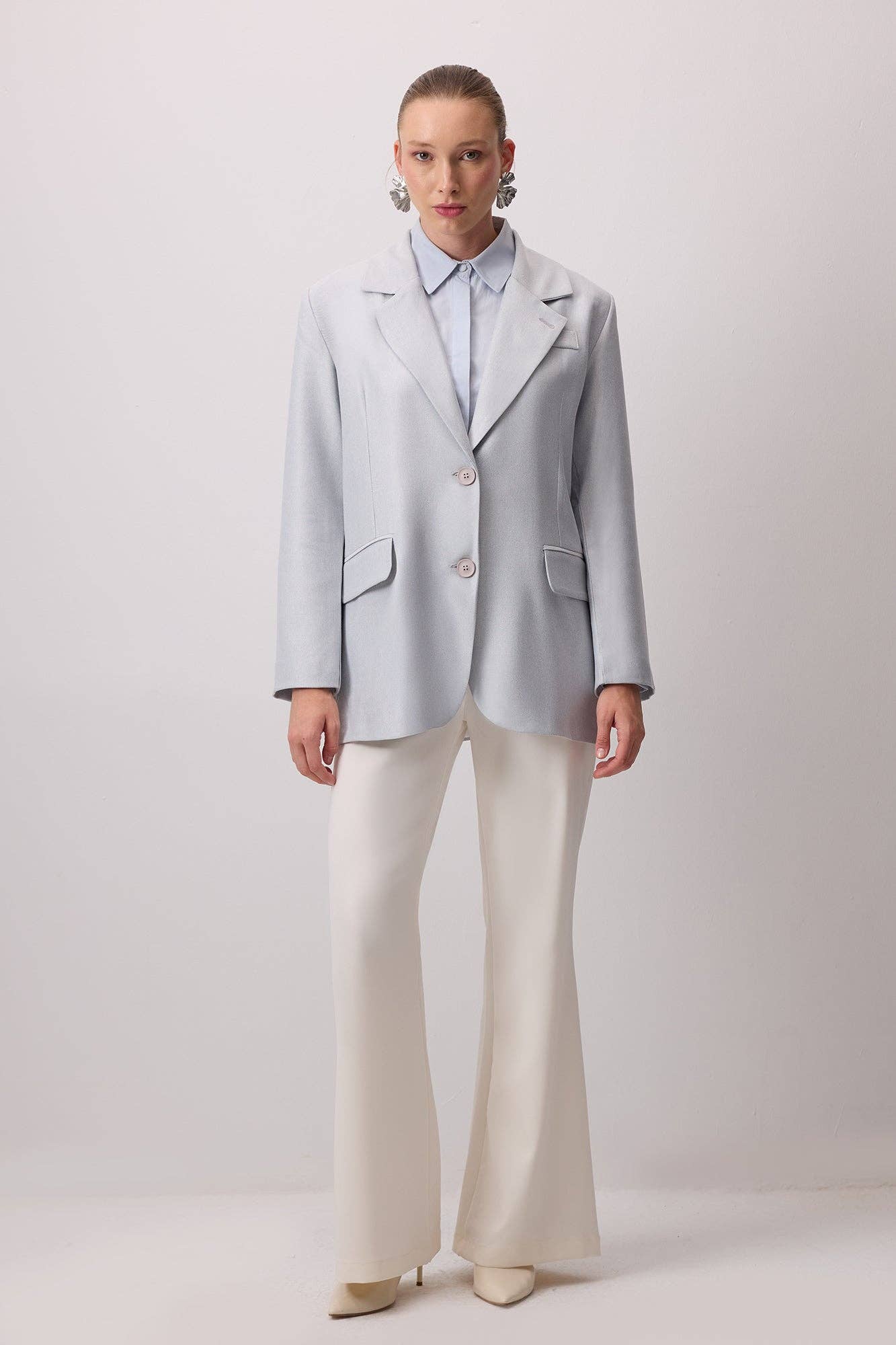 Blazer sartoriale grigio chiaro