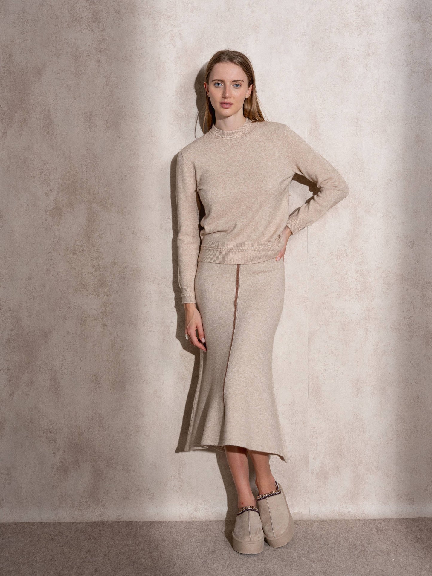 Maglione in maglia girocollo da donna