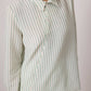 Camicia seersucker a righe con bottoni asimmetrici menta e bianco