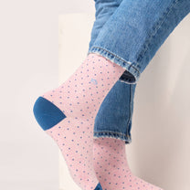 Calzini in cotone pettinato a pois rosa