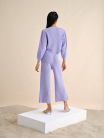 Pantaloni in maglia a costine in cotone