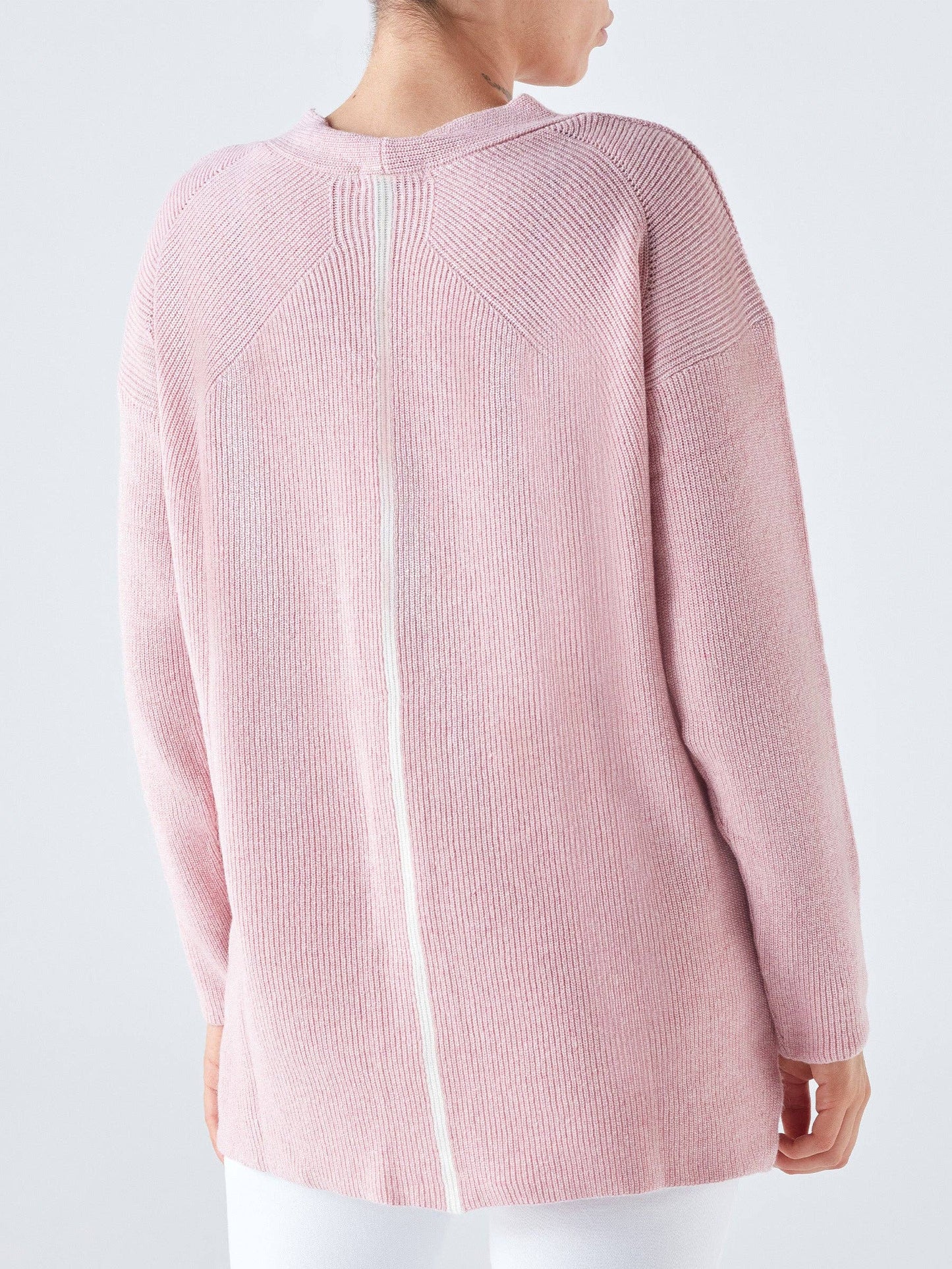 Maglione a coste con scollo a V