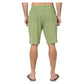 Shorts estivi verdi in cotone con vita elasticizzata e coulisse