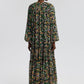 Abito lungo in chiffon floreale