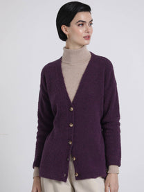 Giacca cardigan in maglia con cintura
