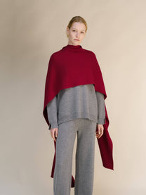 Maxi Sciarpa a Coste in Puro Cashmere
