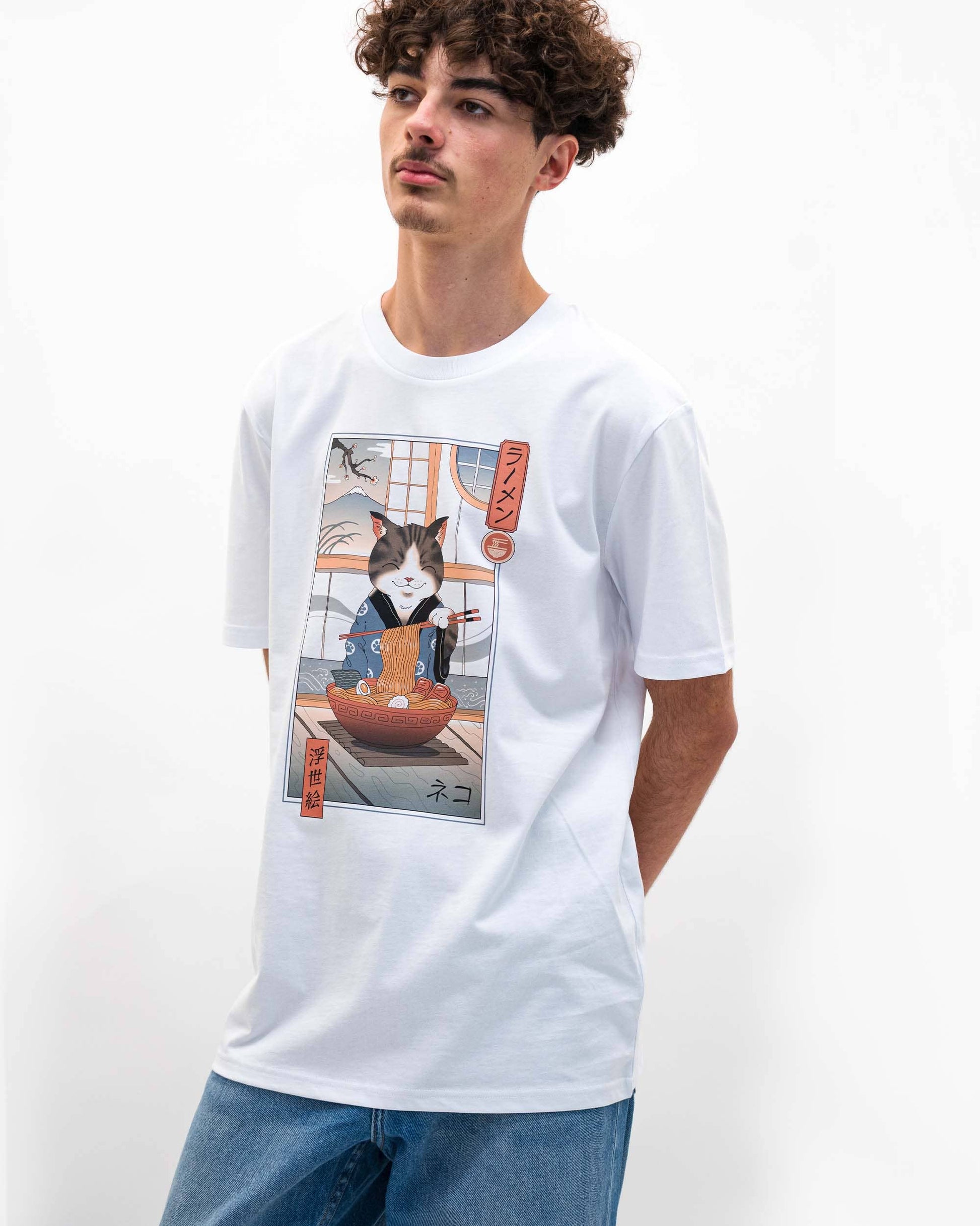 T-shirt unisex Neko Ramen con grafica giapponese
