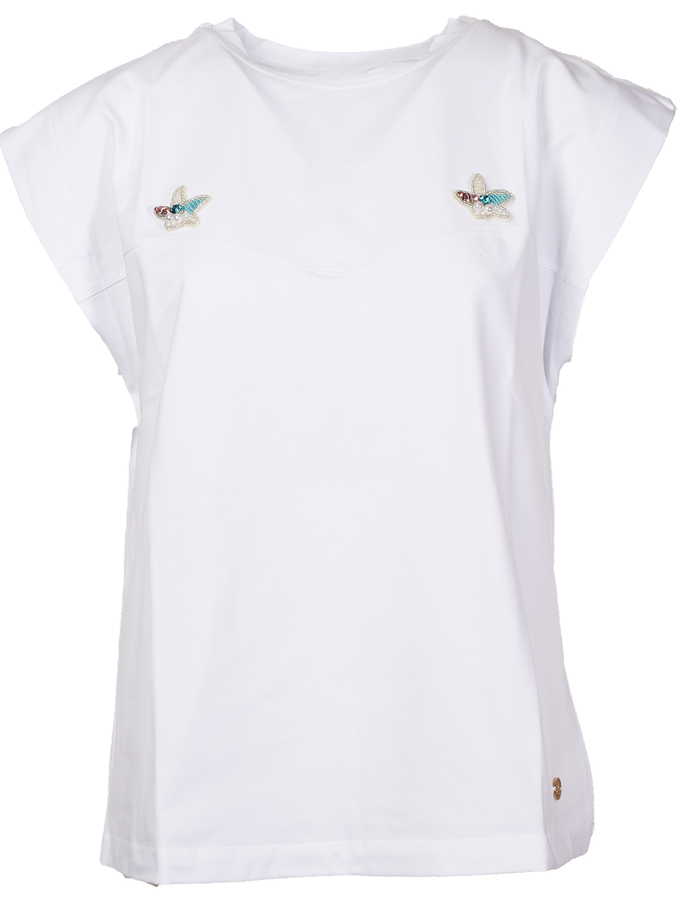 T-shirt con applicazioni a stella