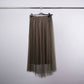 Gonna midi in tulle con fodera e vita elasticizzata