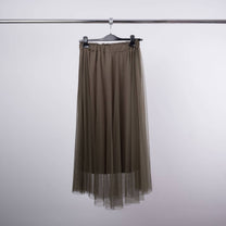 Gonna midi in tulle con fodera e vita elasticizzata