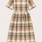 Abito midi Perry a quadri color latte