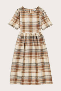 Abito midi Perry a quadri color latte