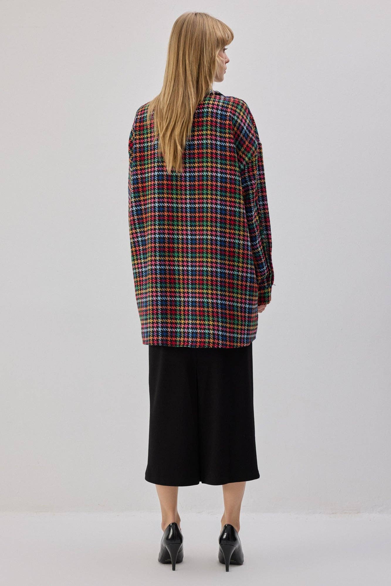 Camicia in tweed con frange