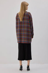 Camicia in tweed con frange