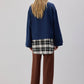 Top oversize blu navy in poliestere