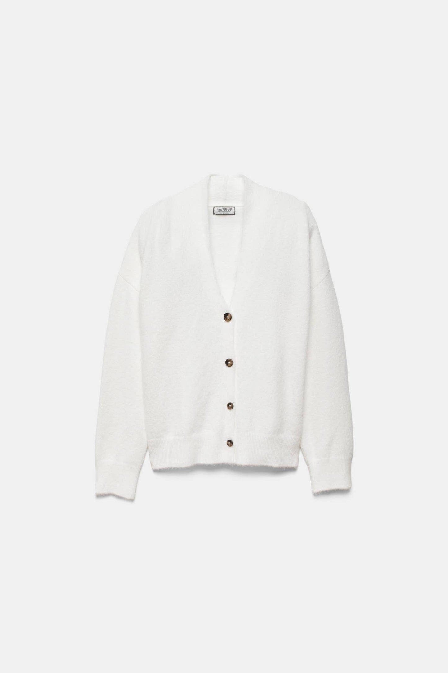 Cardigan in maglia con scollo a V e bottoni a contrasto