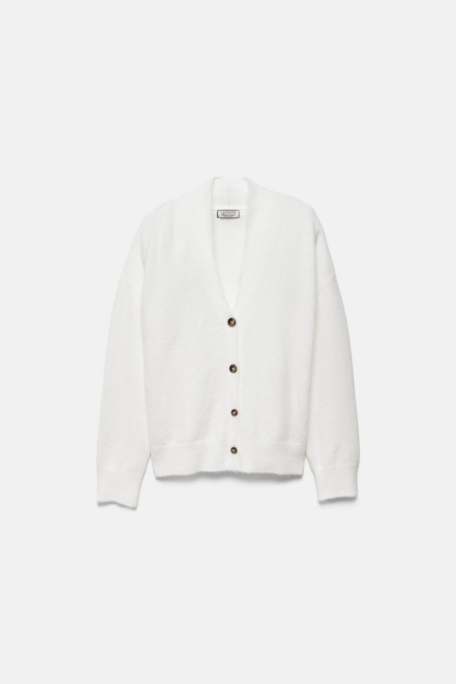 Cardigan in maglia con scollo a V e bottoni a contrasto