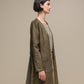Cappotto donna effetto suede con borchie
