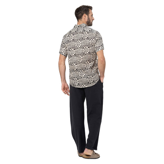 Camicia estiva uomo in voile di cotone a maniche corte