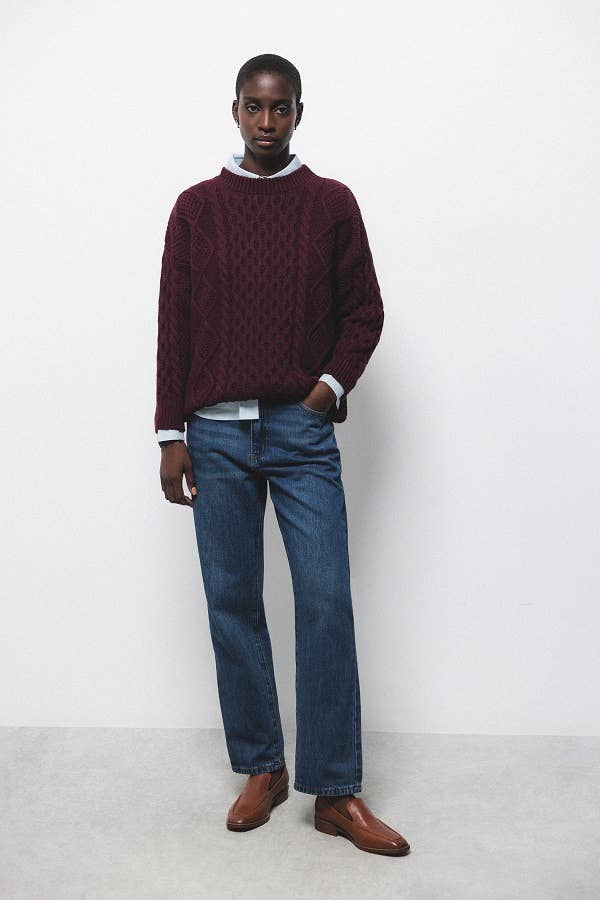 Maglione a maglia strutturata girocollo
