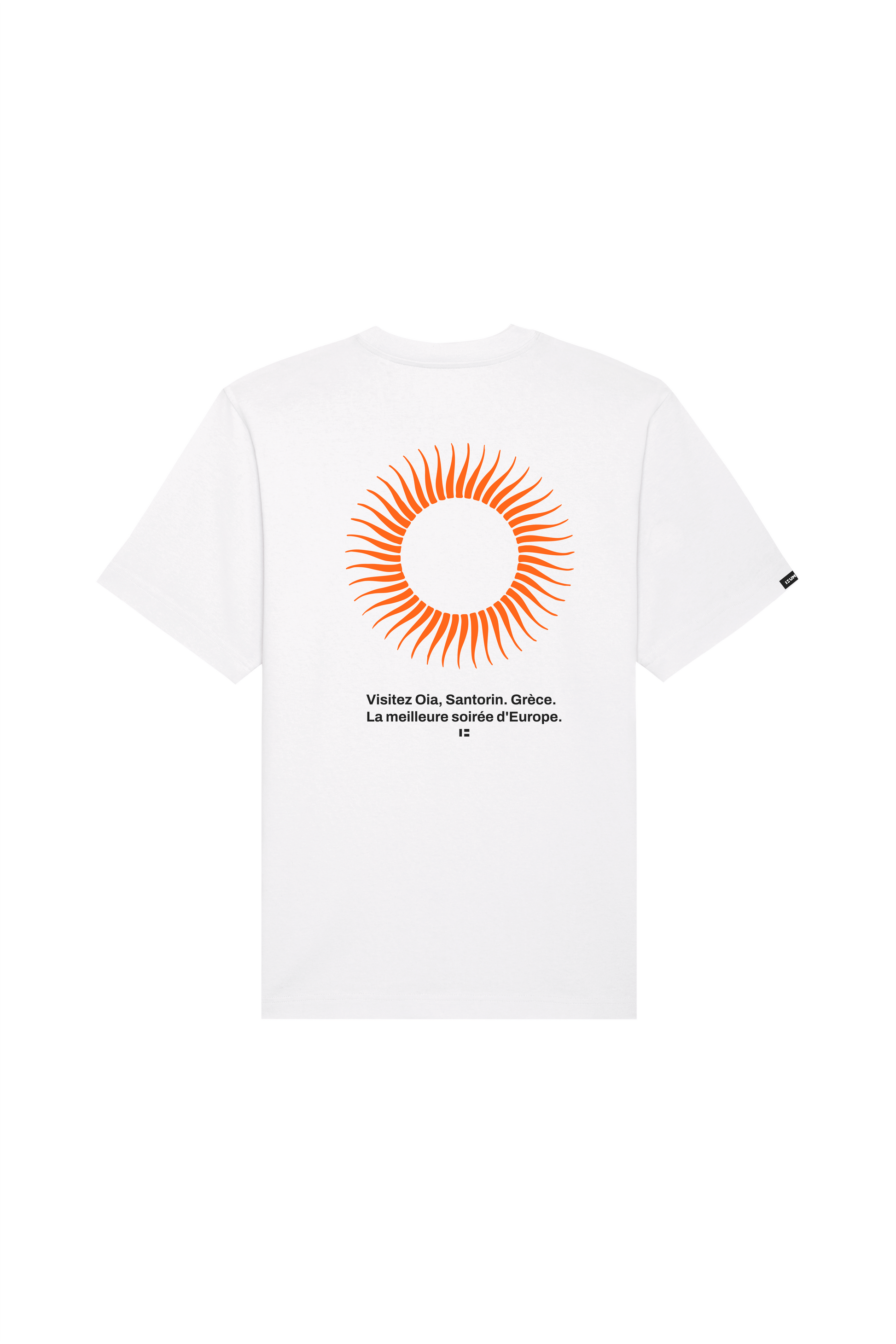 T-shirt oversize in cotone biologico con stampa sole