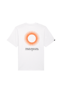 T-shirt oversize in cotone biologico con stampa sole