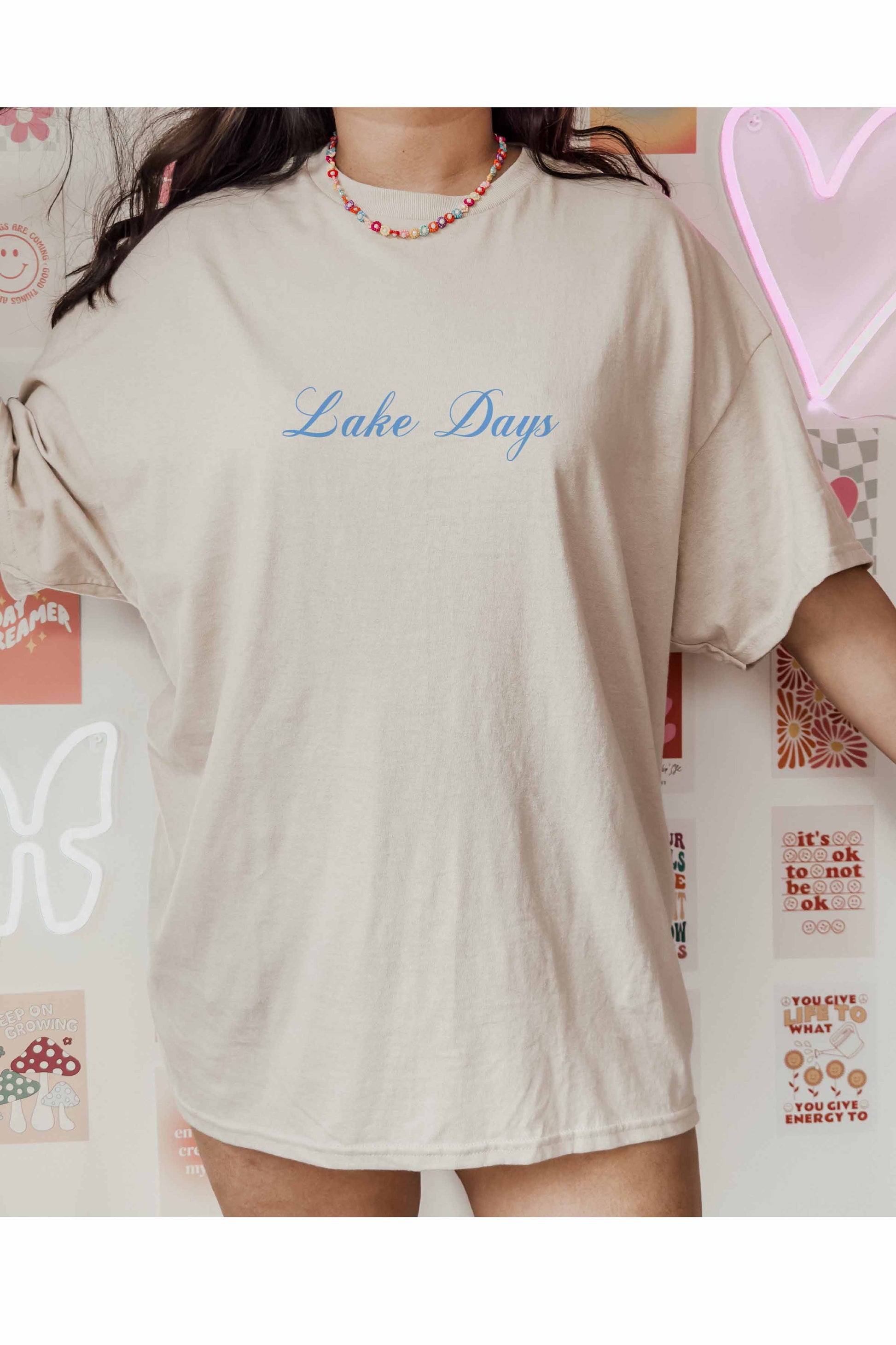 T-shirt oversize con grafica Lake Days