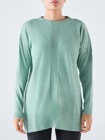 Maglia lunga a girocollo Nervo in misto lana e cashmere