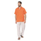 Camicia estiva a manica corta in cotone arancione