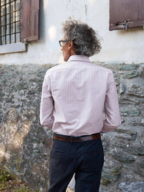 Camicia elegante su misura a righe rosse