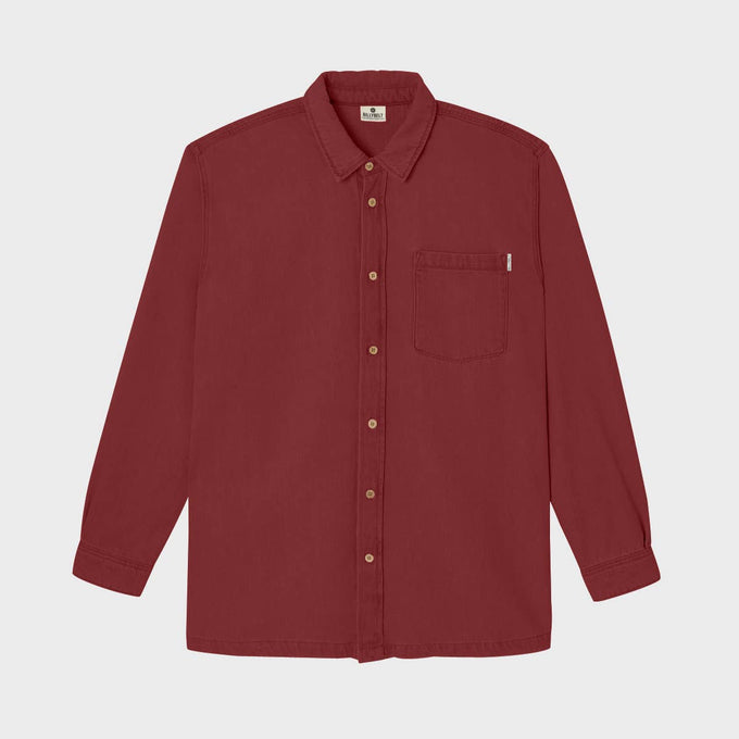 Sovracamicia in denim bordeaux