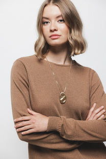 Maglione in maglia girocollo con cashmere