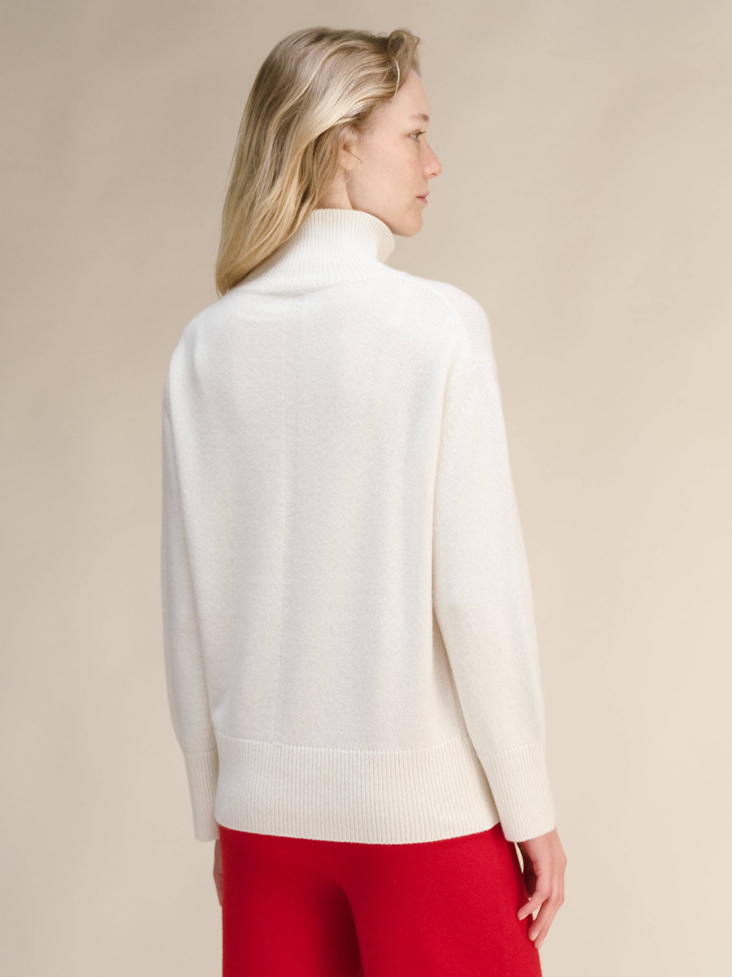 Maglione dolcevita lungo in misto cashmere
