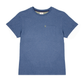 T-shirt in cotone biologico blu marino melange con taschino