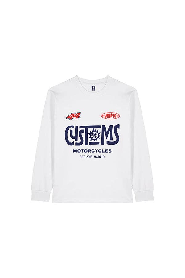 T-shirt Oversize a Maniche Lunghe con Stampa Motorcycles