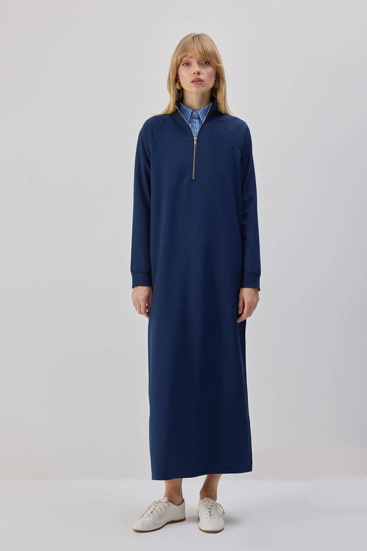 Abito Dritto Lungo con Zip