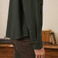 Overshirt in twill riciclato verde salvia scuro