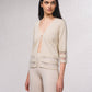 Giacca corta in maglia lurex con trasparenze