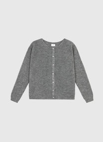 Cardigan reversibile a costine grigio mélange